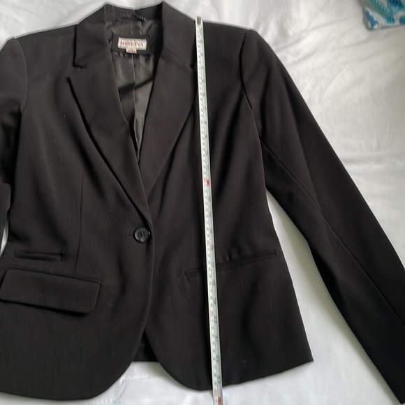 Merona Women`s One Button Single Breast Lined Stretch Black Blazer Size 2 EUC - Picture 2 of 7